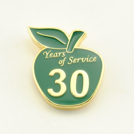 Green Apple 30 Years of Service Pin
