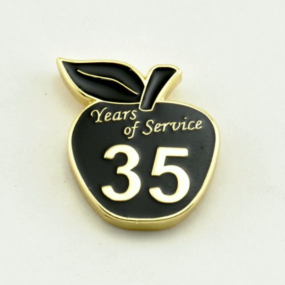 Black Apple 35 Years of Service Pin