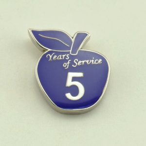 Purple Apple 5 Years of Service Pin