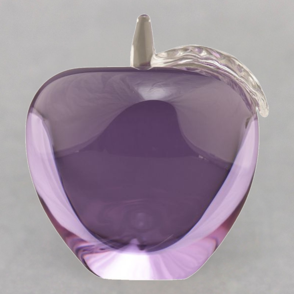 Purple Optical Crystal Apple Paperweight