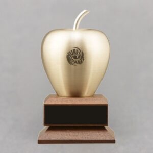 Smooth Golden Apple Desk Award - Apple Engraved - Plate Blank