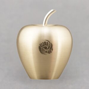 Engraved Golden Brass Apple Paperweight