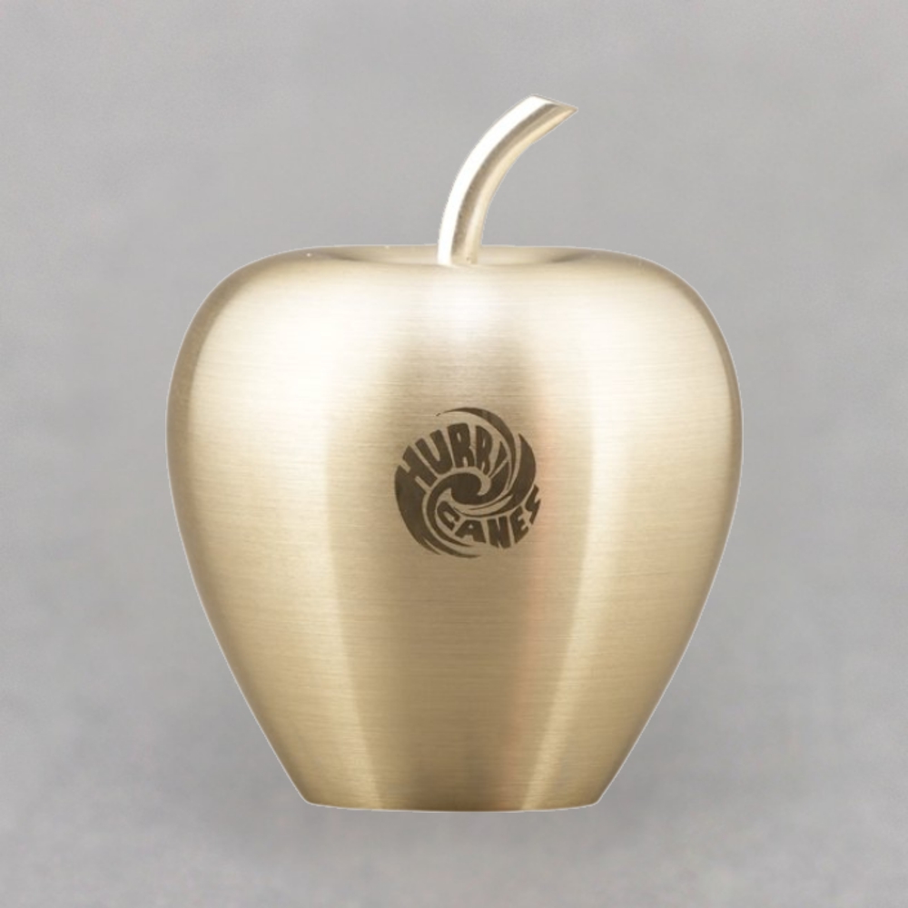 Engraved Golden Brass Apple Paperweight