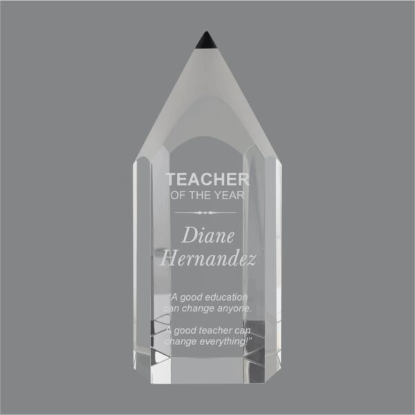 Crystal Pencil Award - Engraved
