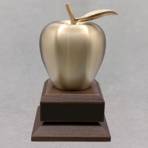 Golden Apple Award with Leaf and No personalization