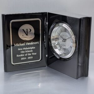 Personalized Black Book Clock