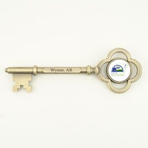 Key to the City Antique Brass Key with Color UV Printing.